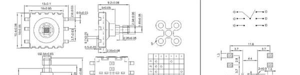 供应六脚手机导航按键开关，10X10五向轻触开关