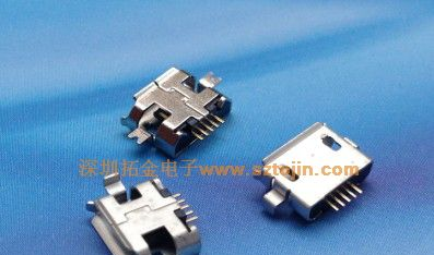 小型USB插座MICRO头-5P-破板1.0/1.6-DIP弯脚+SMT（卷盘+自动焊板）
