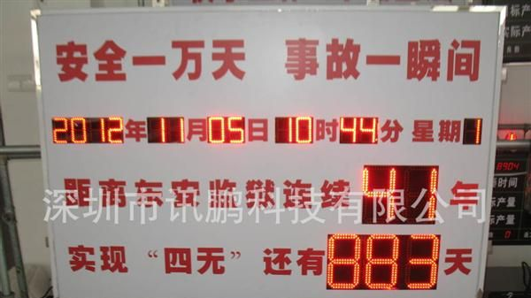 LED安全运行记录牌深圳讯鹏