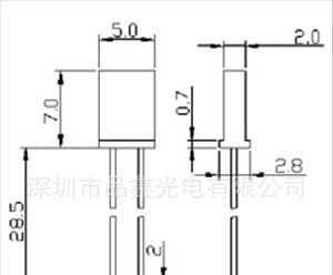 LED发光二极管2*5*7红发红超亮短脚