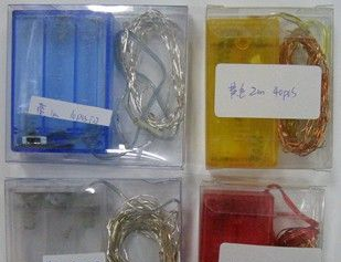 LED 银线灯 电池盒 装饰灯串 圣诞灯 1米10灯 间距10cm 绿色光