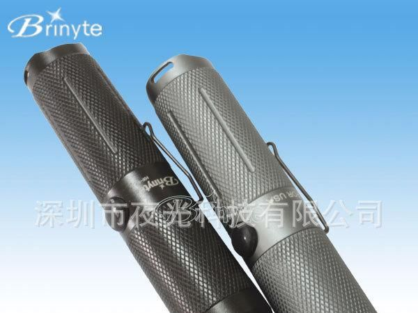 照玉石专用手电 Brinyte PD30黑色 带夹子 CREE Q5-5D 穿透力强