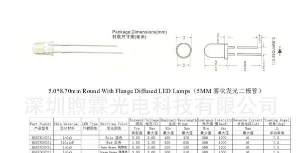 5MM雾状纯绿灯高亮度长期有现货