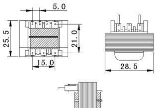 【热销】EI低频变压器 低频插针变压器 5V200MA插针变压器