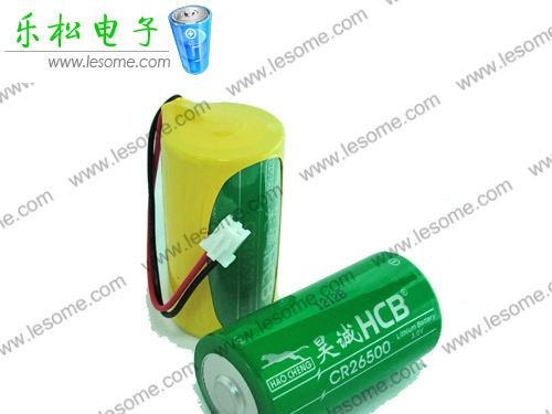代理 昊诚HCB CR26500 C型 3V锂锰电池 CR26500电池 功率型带插头