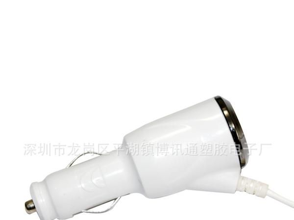 iphone5车充,Iphone5S带线车载充电器,I5弹簧线充电器,I5点烟器