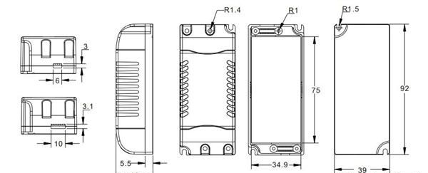 12-24W LED电源外壳