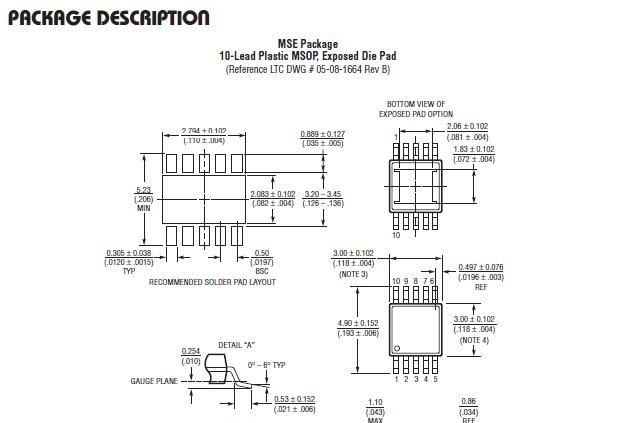 供应LT3972IMSE LTDXS 封装：MSOP10 33V、3.5A、2.4MHz 降压型开关稳压器