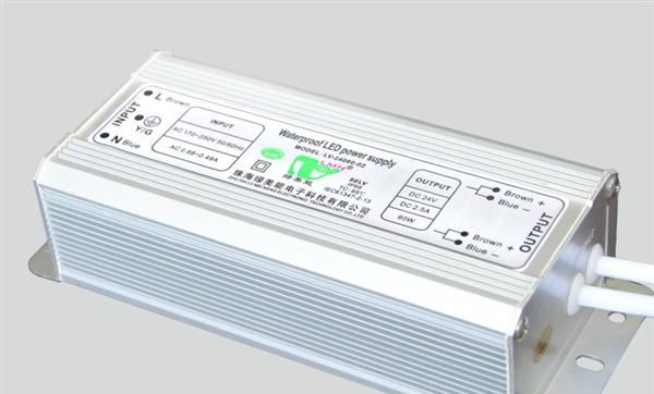 厂家生产24V60W CE 认证LED室外防水电源、LED灯具专用防水电源