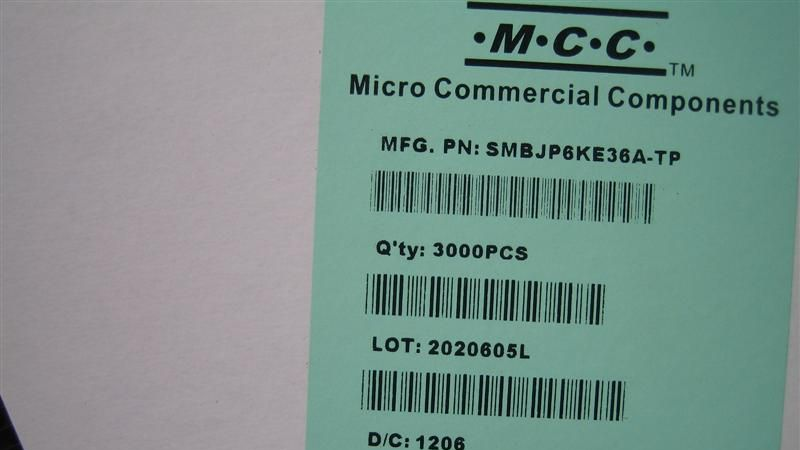 供应MCC二极管SMBJP6KE36A