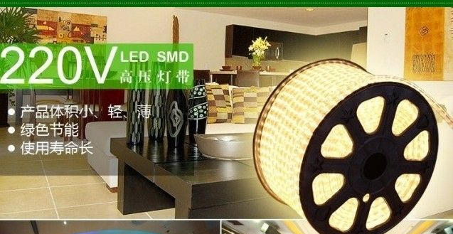 供应SMD5050贴片LED灯带 220V高压防水灯条60珠