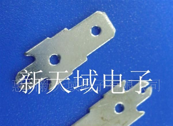 187、4.8双孔上螺丝公端子单脚，插片端子，连接器，接插件
