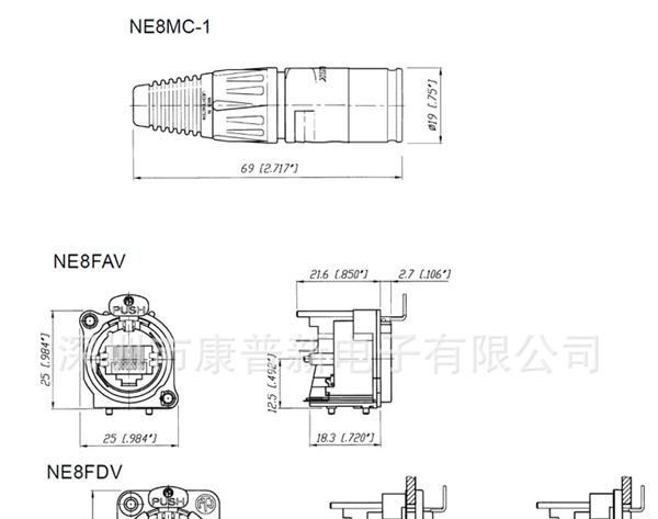 供应原装扭曲克NEUTRIK信号航空插ne8mc-1 ne8fdv