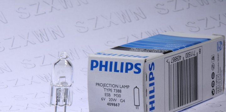 供应PHILIPS飞利浦7388 6V20W G4 卤素灯泡