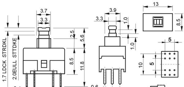 按钮开关、LED手电筒开关、8.5X13自锁开关