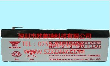 日本汤浅蓄电池YUASA铅酸蓄电池NP1.2-12，12V 1.2Ah医疗设备电池