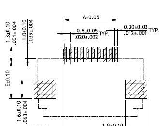 0.50mm(.020)间距 掀盖 卧式 贴片 FFC/FPC 连接器