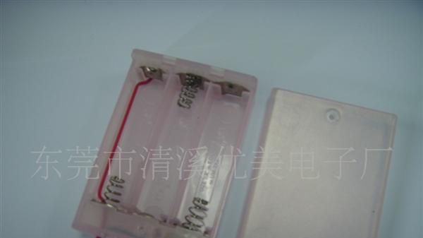 供应3节5号带盖透粉环保电池盒