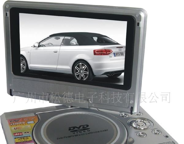 7寸旋转式便携式移动DVD