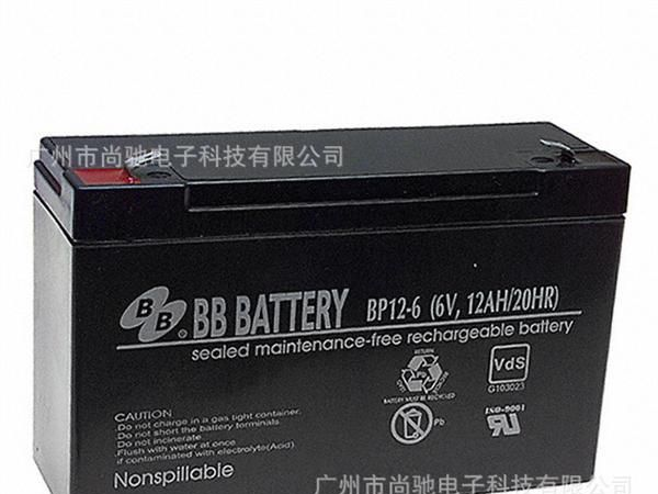 BB BATTERY 美美电池 BP12-6 6V 12AH UPS电池 仪器设备后备电源