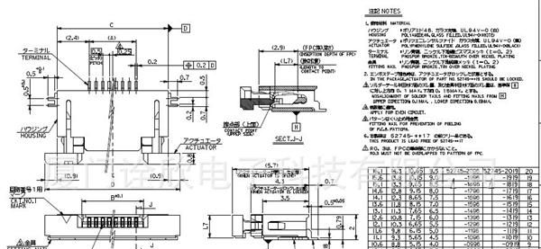 MOLEX供应MX0.5mm间距 FPC 连接器527451496/52745-1496