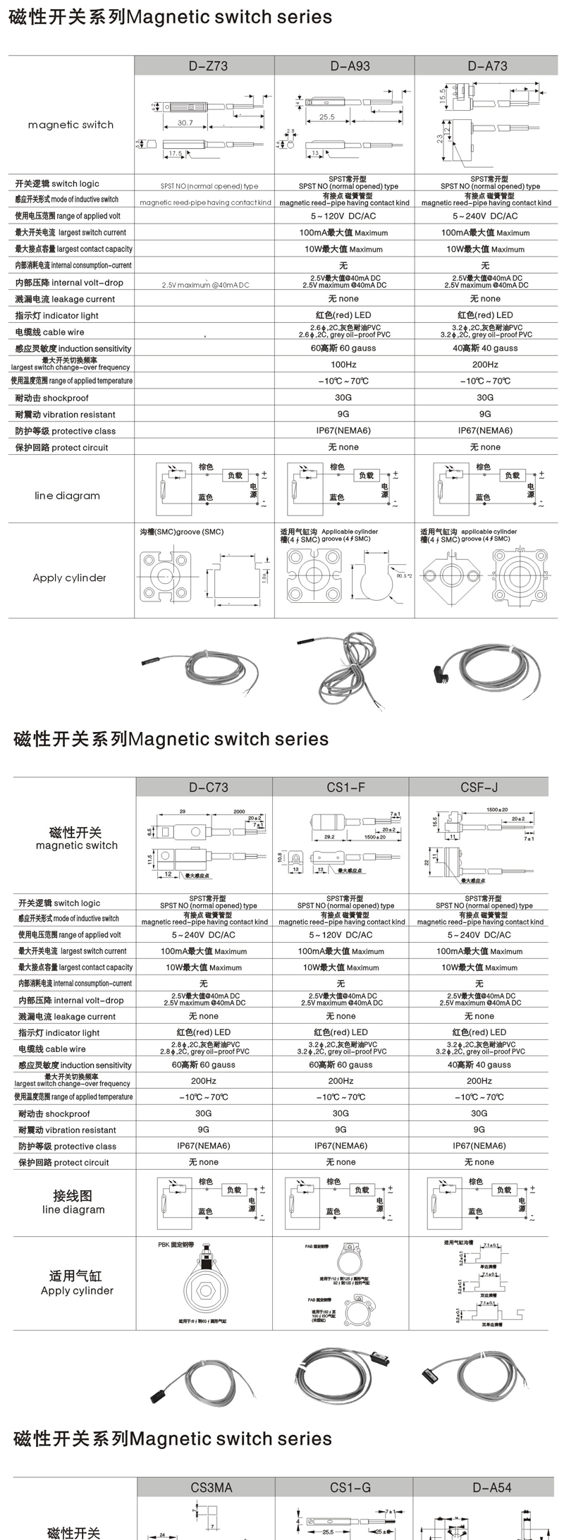 供应SMC磁性开关D-M9B D-M9N D-Z73 D-M9BW原装现货