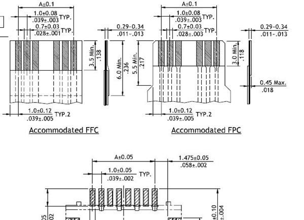 1.00mm(.039) 间距上接/下接 立式/卧式 插件/贴片FFC/FPC 连接器