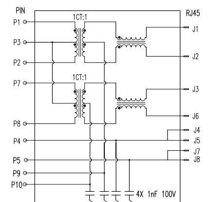 【厂家直销】1X1百兆滤波+LED RJ45