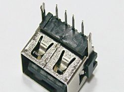 USB接口 AF母座短体90度 10.0后两脚无卷边/卷边 黑/红胶芯 H=6.2/7.5mm