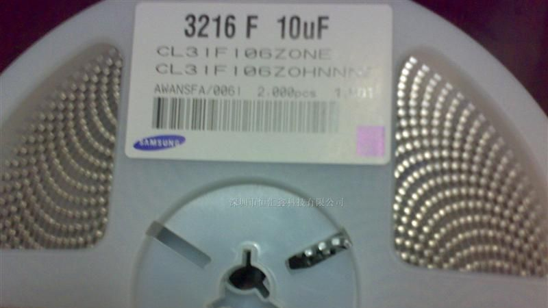供应三星贴片电容:三星贴片电容CL31B104KCFNNNE，1206电容100nF 100V/1206/X7R/SAMSUNG 10%