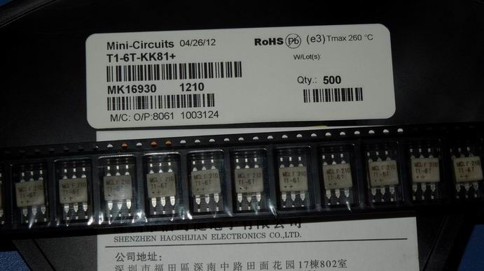 供应Mini-Circuits射频变压器 T1-6T-KK81+