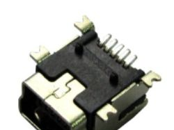 MINI USB接口 5P B型全贴片 厚度0.3/0.4带麦拉带耐高温胶