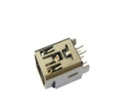 Mini USB接口 5P母座直插180度短直脚B型口可带麦拉