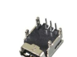 供应Mini USB接口 两脚/四脚90度全插件式5P/F B型铜壳