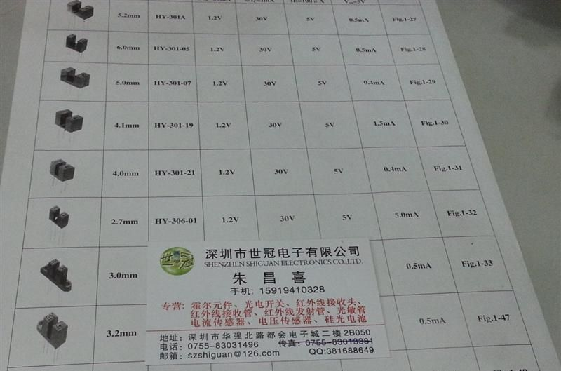供应槽宽3MM带单边螺丝孔高灵敏度的透视型光电传感器HY870P