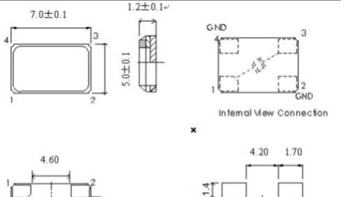 供应振荡器 100mhz无源晶振 贴片晶振100MHZ SMD7050