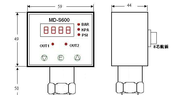 供应上海铭动MD-S600压力开关 高精度智能数显压力开关 双继电器压力