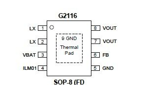 移动电源同步升压ic：G2116