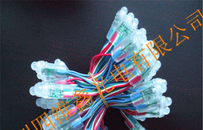 供应七彩LED外露灯串 5V七彩外露灯串 七彩12MM穿孔灯 七彩LED打孔灯