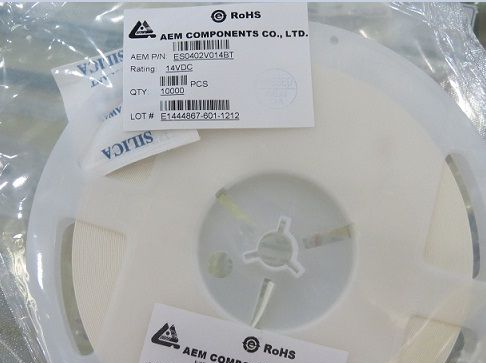 ES0402V014BT AEM ESD 双向低容静电保护器 0402 14V