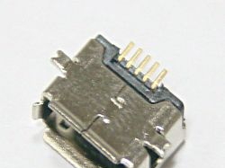 Micro USB接口5P 全贴片式AB口SMT镀镍/雾锡 有卷边
