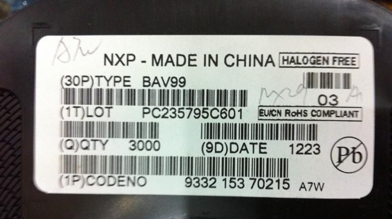 供应 BAV99 贴片开关二极管 原装NXP