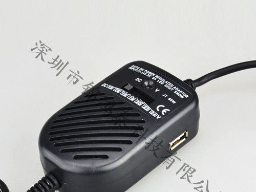 供应铝合金外壳 车载充 车载笔记本电源 80W -USB 100W 家车两用 超薄