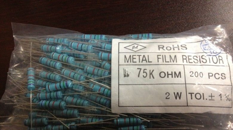 供应2W 金属膜电阻 精度1% 精密电阻 电阻 75K