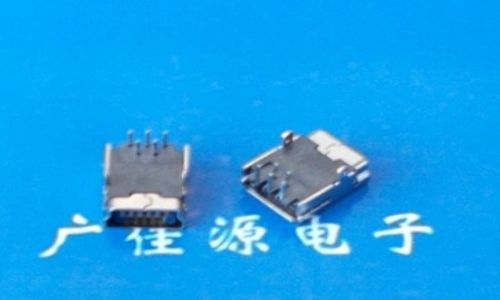 现货-供应-Mini-USB 5P母座-90度 两脚 DIP