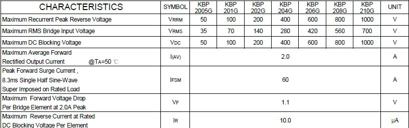 供应二极管整流桥KBP208G