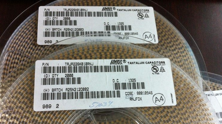 供应AVX 贴片钽电容 3216 22UF 226K 10V A型 1206
