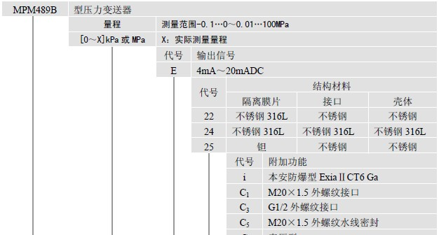 供应MPM489，MPM489B,MPM489CNG,麦克压力变送器