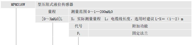 供应压阻式液位传感器  MPM316W 河南郑州 MPM316W