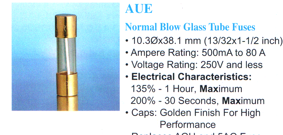 供应10X38mm汽车AUE玻璃管保险丝